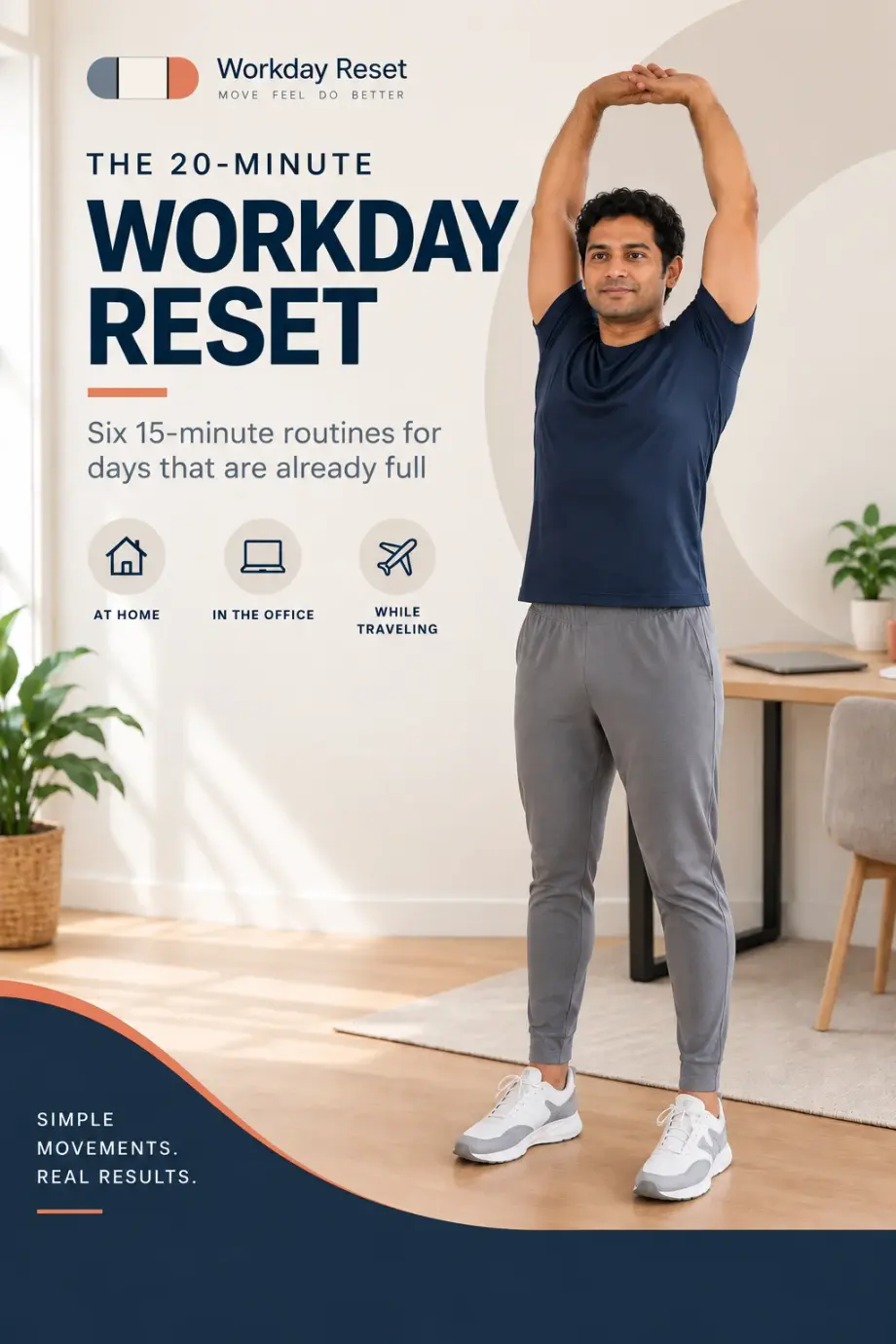 Cover of the male edition of The 20-Minute Workday Reset illustrated guide.